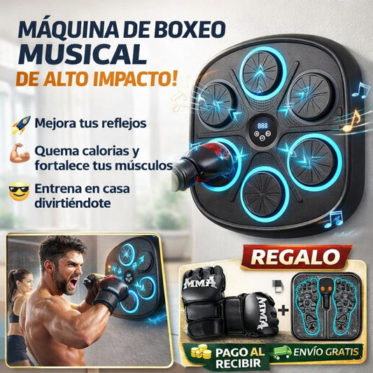 Máquina de boxeo musical con guantes de boxeo 3.0 tobillera de Compresión y Masajeador de pies de Regalo